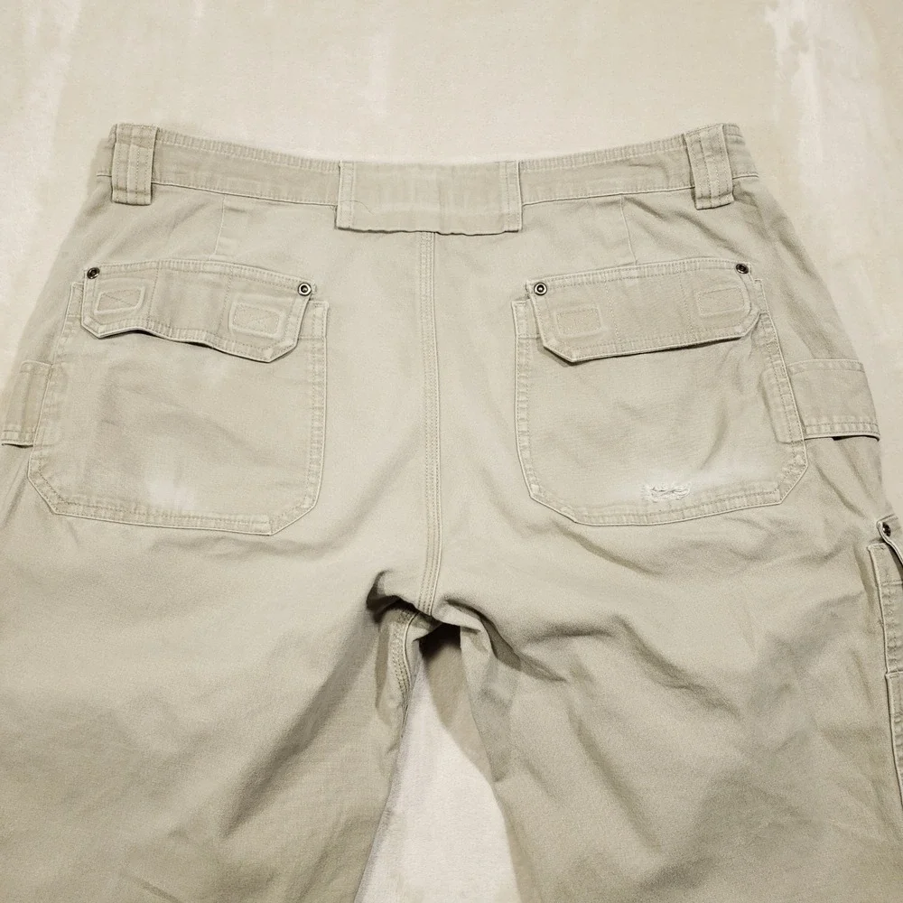 Duluth Trading Co Cargo Pants Mens 36x32 Tan Flex Fire Hose Workwear Trousers